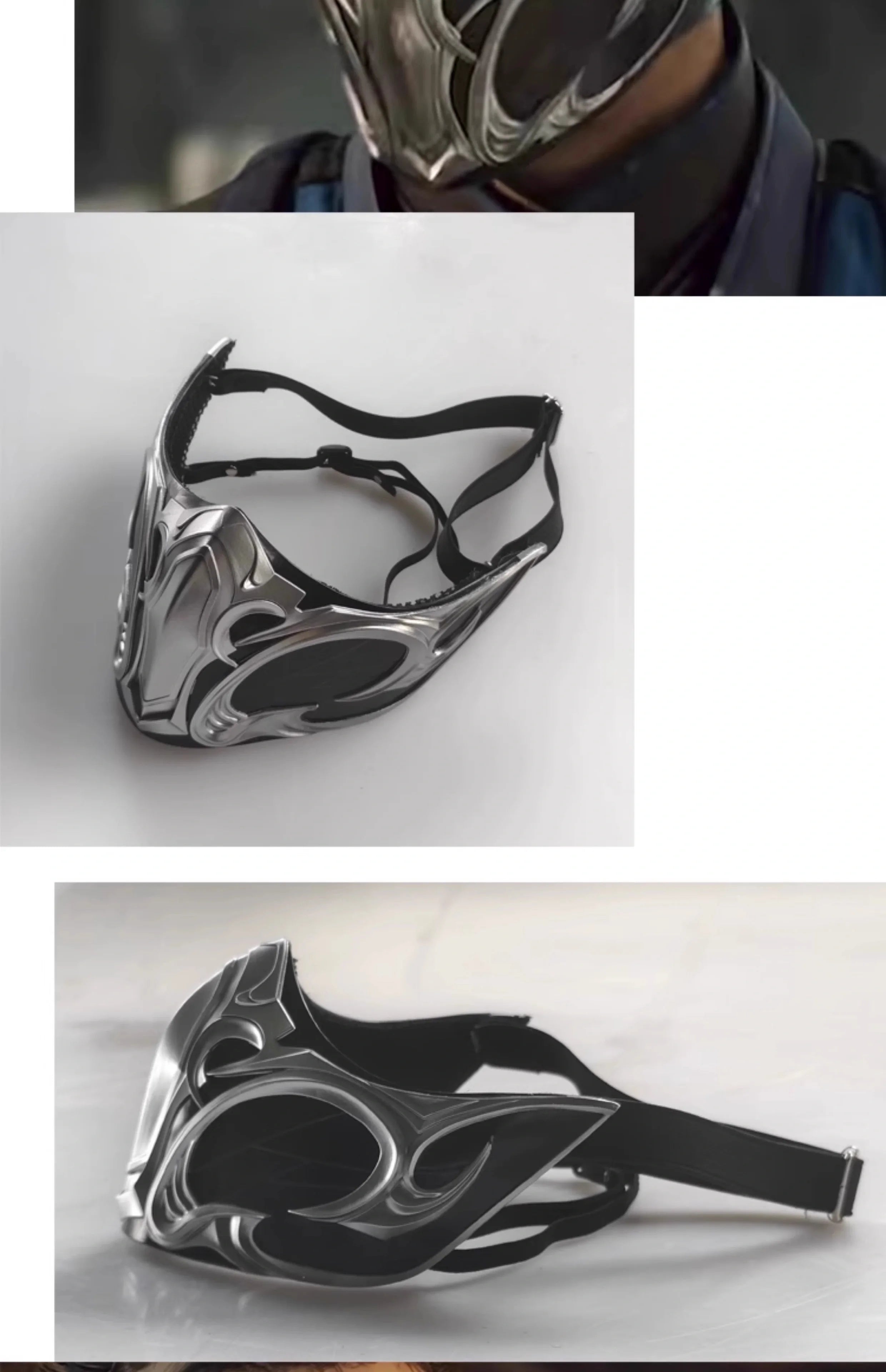 Anime Game Mortal Kombat Sub-Zero Cosplay Mask Adult Men FRP Face Mask Props Halloween Carnival Role play Mask Acceseories