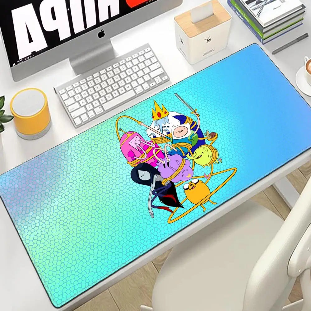 Desk Mat Adventure Time Mouse Pad Large Gamer Cabinet Pc Cabinets 80x30 Extended Cute Keyboard Mousepad Games Gaming Accessories
