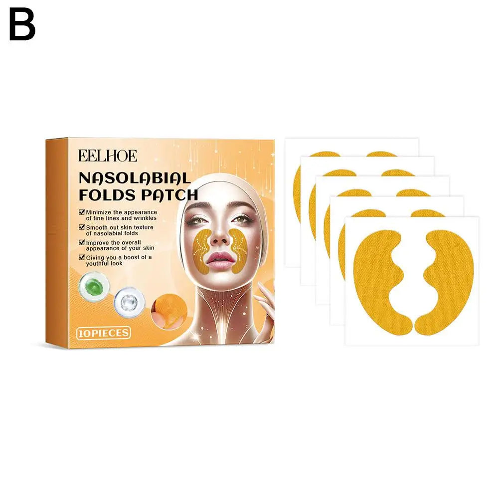 10pcs/box Forehead Wrinkle Patch Lightening Forehead Wrinkle Gel Patch Hydrolyzed Collagen Firming Mask Facial Skincare Stickers