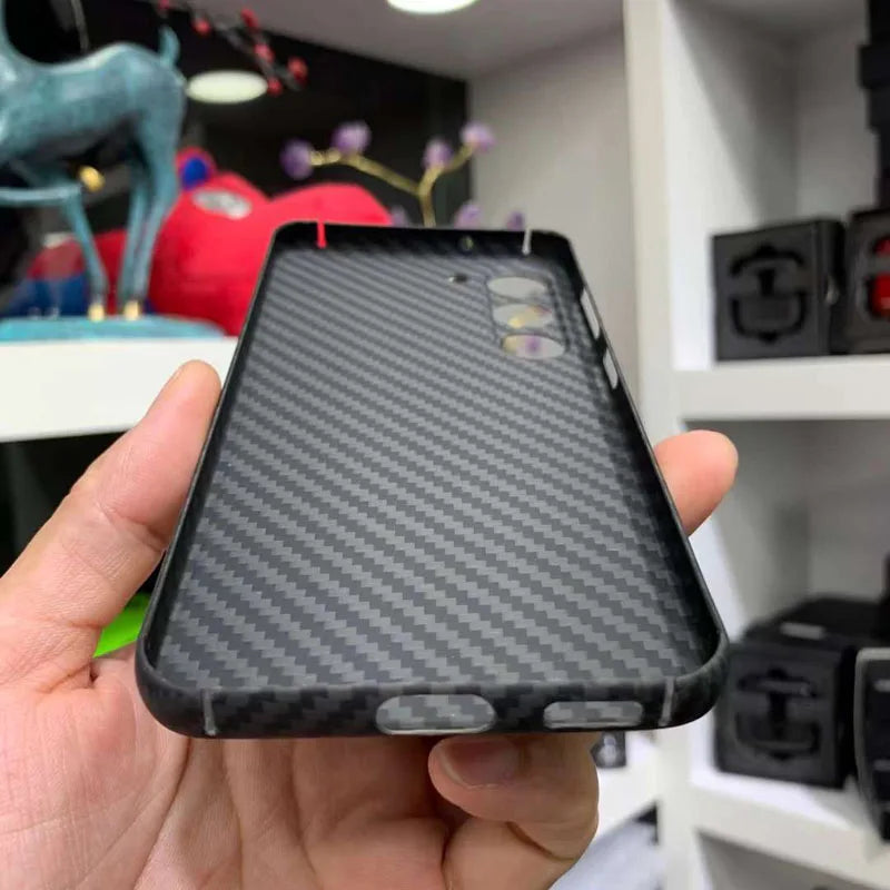 Case for Samsung Galaxy S23 S23+ Plus 600D Real Carbon Fiber Aramid Cell Mobile Phone Protective Cover Protection Shell