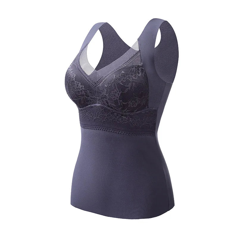 Women Thermal Underwear Winter  Bottoming Top Seamless Thick Double Layer Warm Lingerie Warm bra Sports underwear