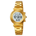 SKMEI Fashion Women's Alloy Digital Business Watch Waterproof Steel Strap Women Watch Simple Exquisite Silver Watch with 2408