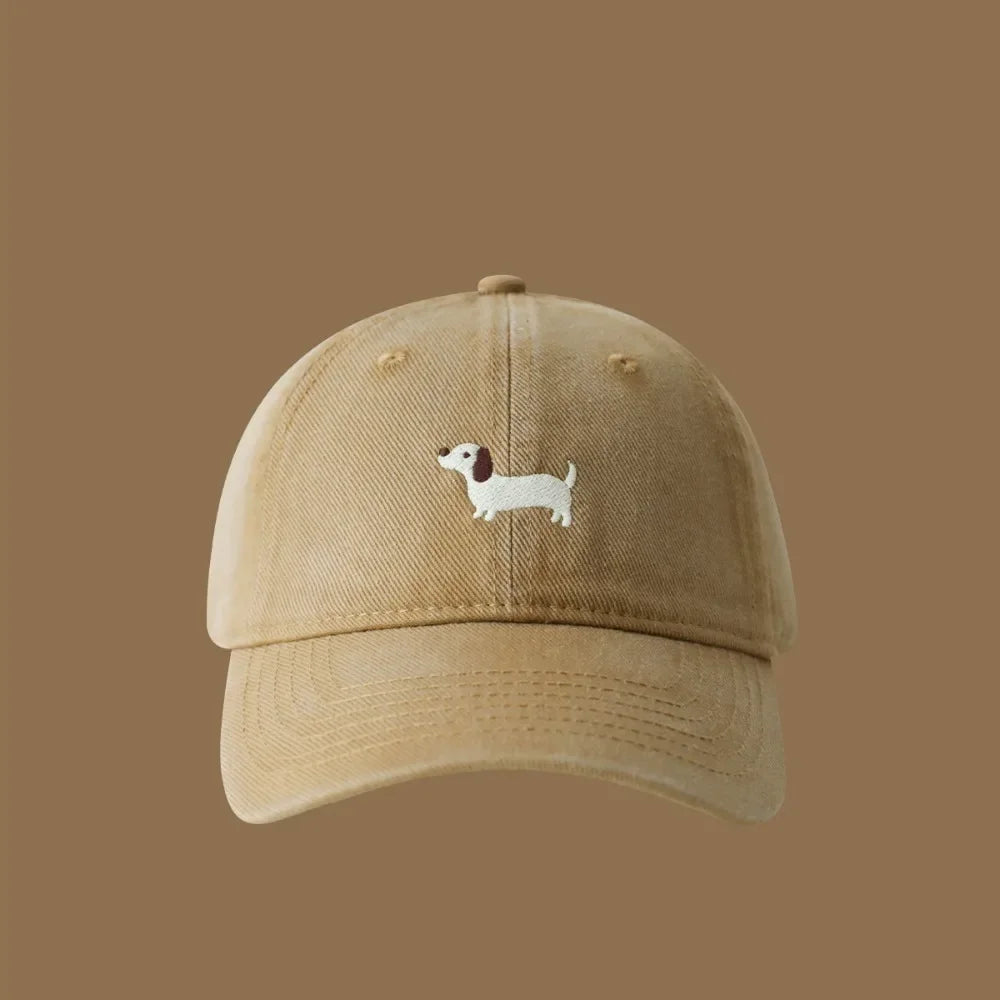 Retro Embroidered Embroidery Baseball Cap Animals Peaked Cap Canvas Baseball Hat Sunscreen Hat Cotton Sun Hat Girl