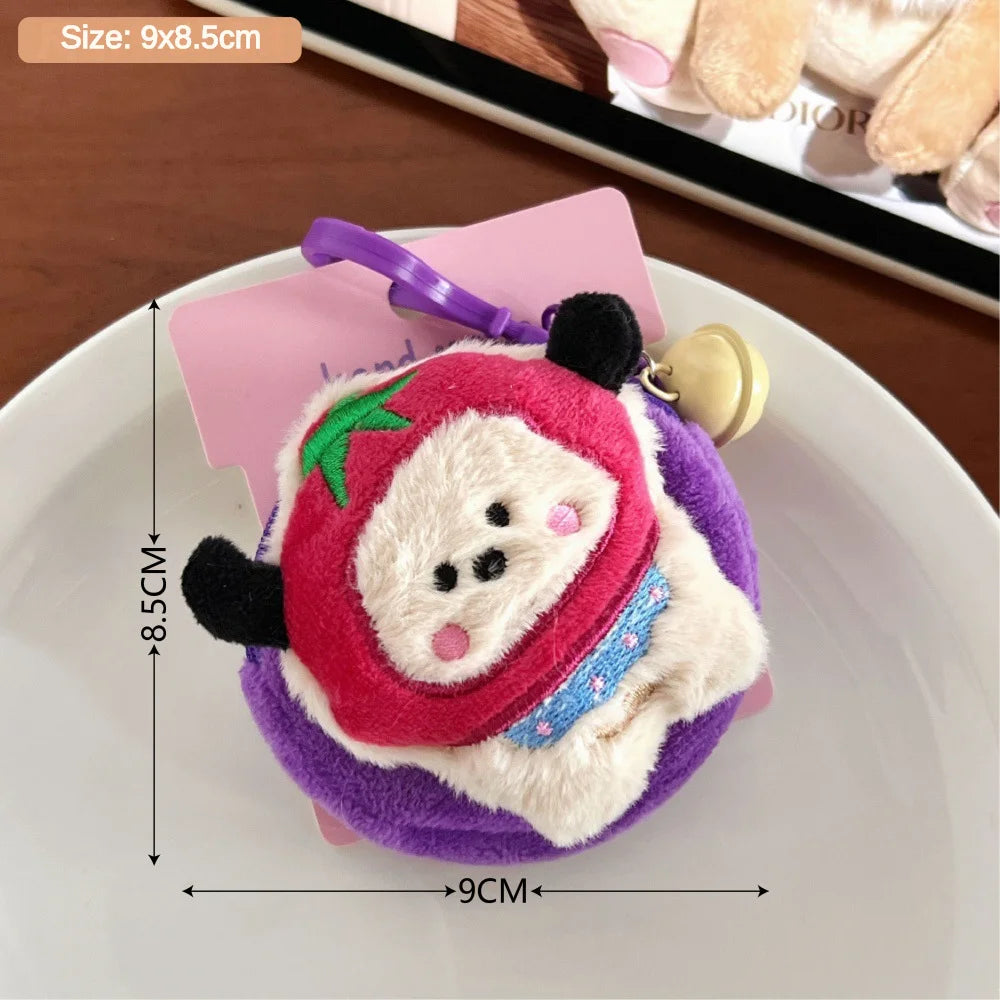 Creative Cute Plush Doll Wallet Multi functional Coin Earphones Lipstick Storage Bag