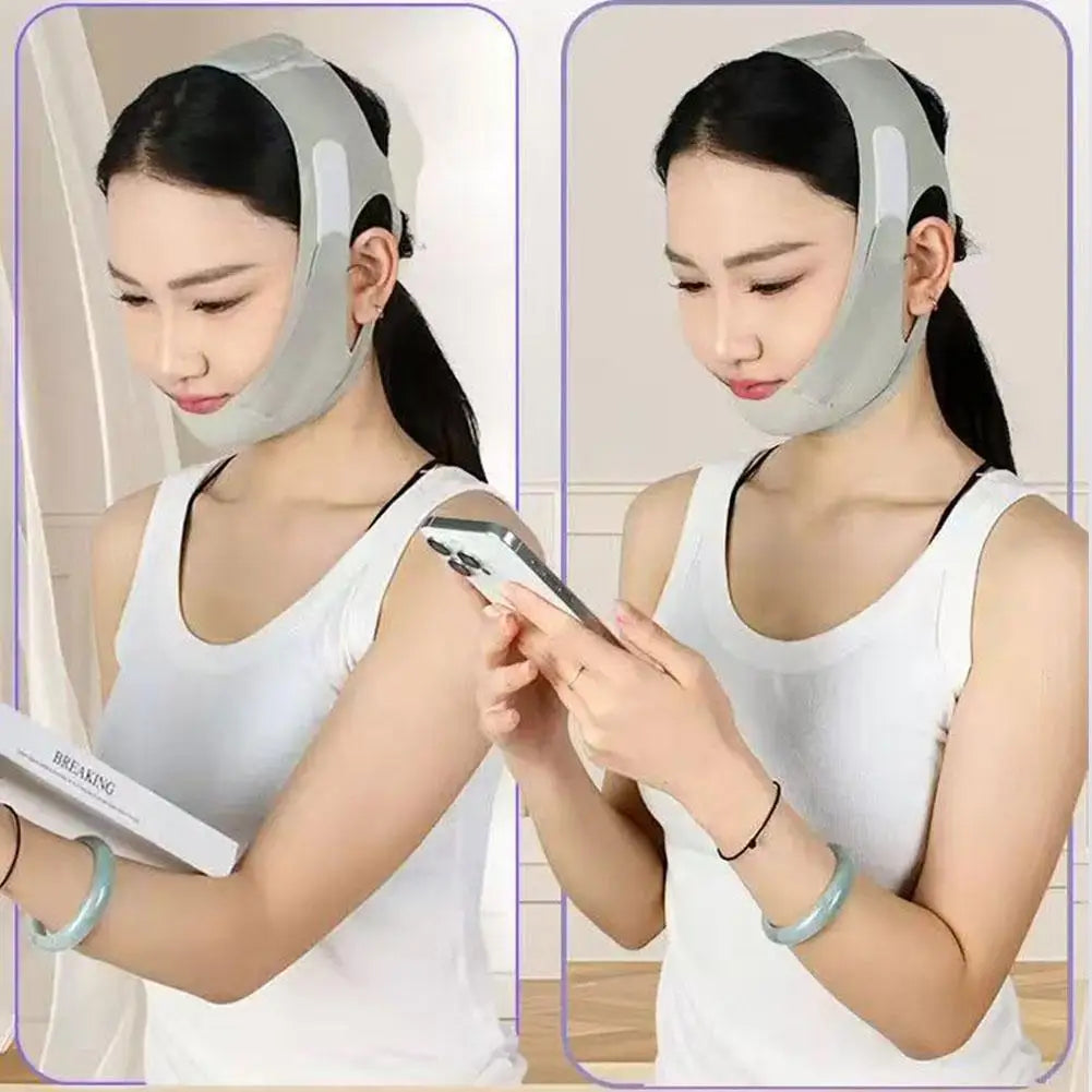 Full Face Shaping V Face Contour Lifting Facial Artifact Firm Nasolabial Folds Double Chin Improve Sleep Polyester Mask Bandage