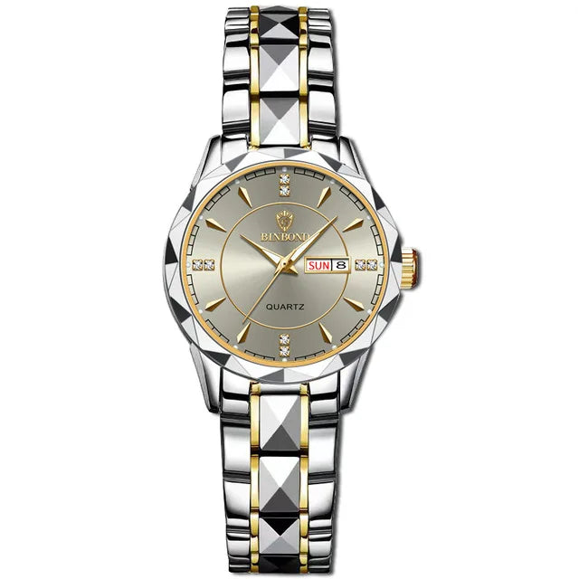 BINBOND 5552 Japanese Quartz Movement Fashion Women's Watch Top Brand Luxury Stainless Steel Strap Date Calendar Watch-1