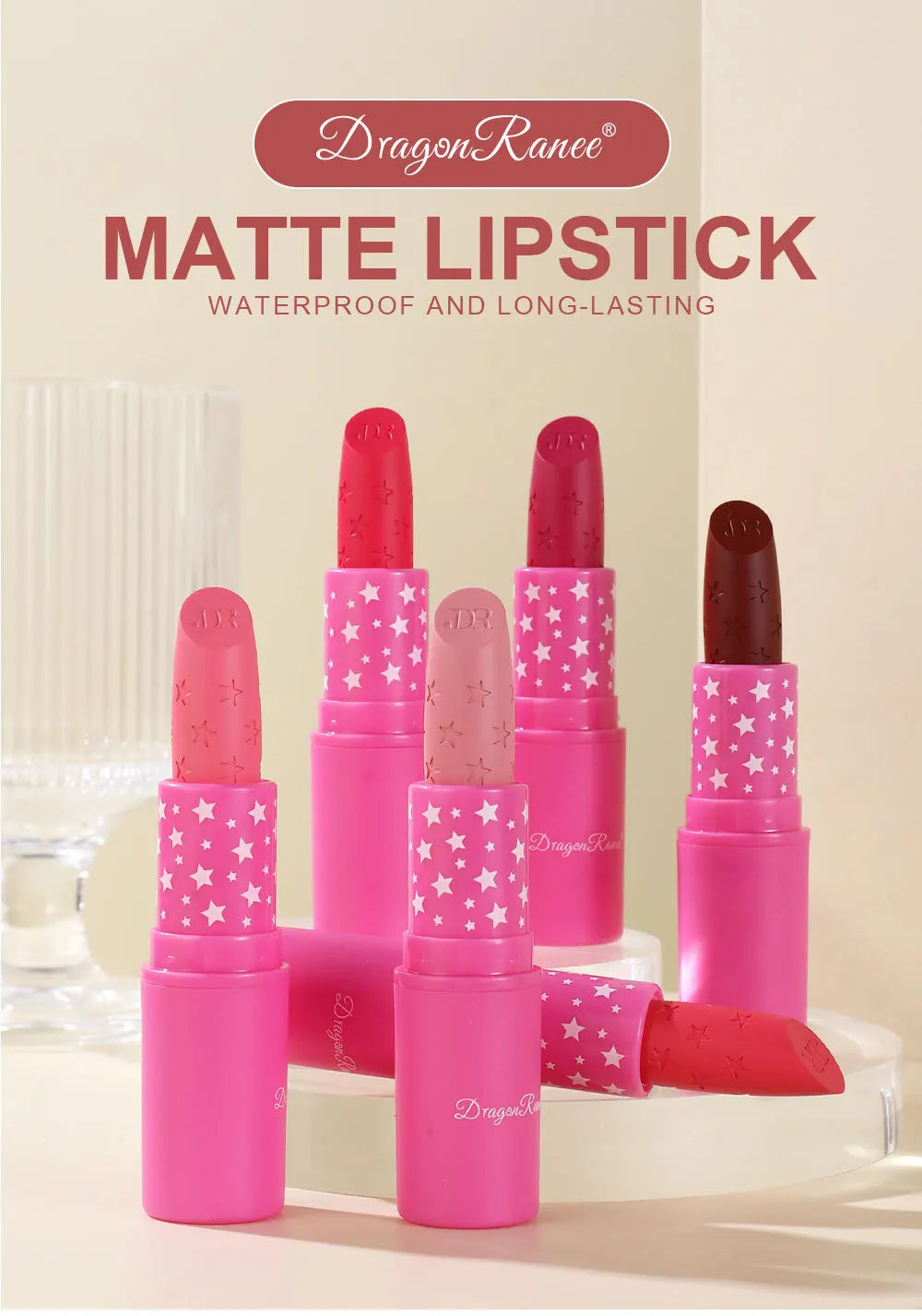 3Pcs Korean Matte Lipstick Set Waterproof Long Lasting High Pigmented Lip Gloss Makeup For Women Beauty Cosmetic