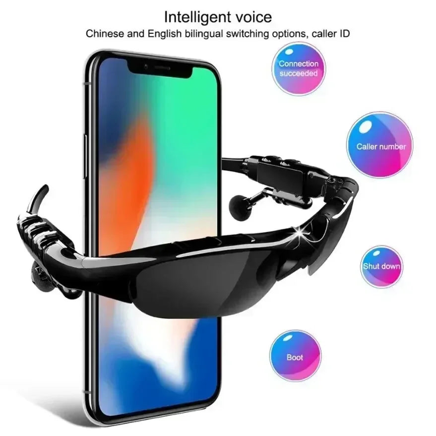 VIKEFON Glasses Headset Stereo Earphones Wireless Headset with Mic Glasses Sunglasses for Driving Cycling Sones Wireless Headset