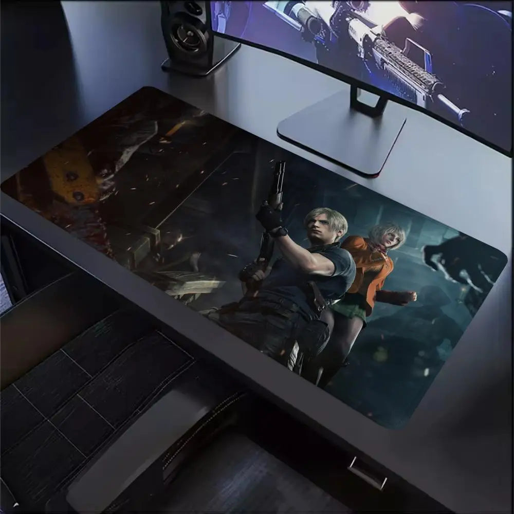 Xxl Mouse Pad Gamer R-Resident Evil 4 Pc Cabinet Game Keyboard Desk Mat Computer Gaming Accessories Leon S. Kennedy Big Mousepad
