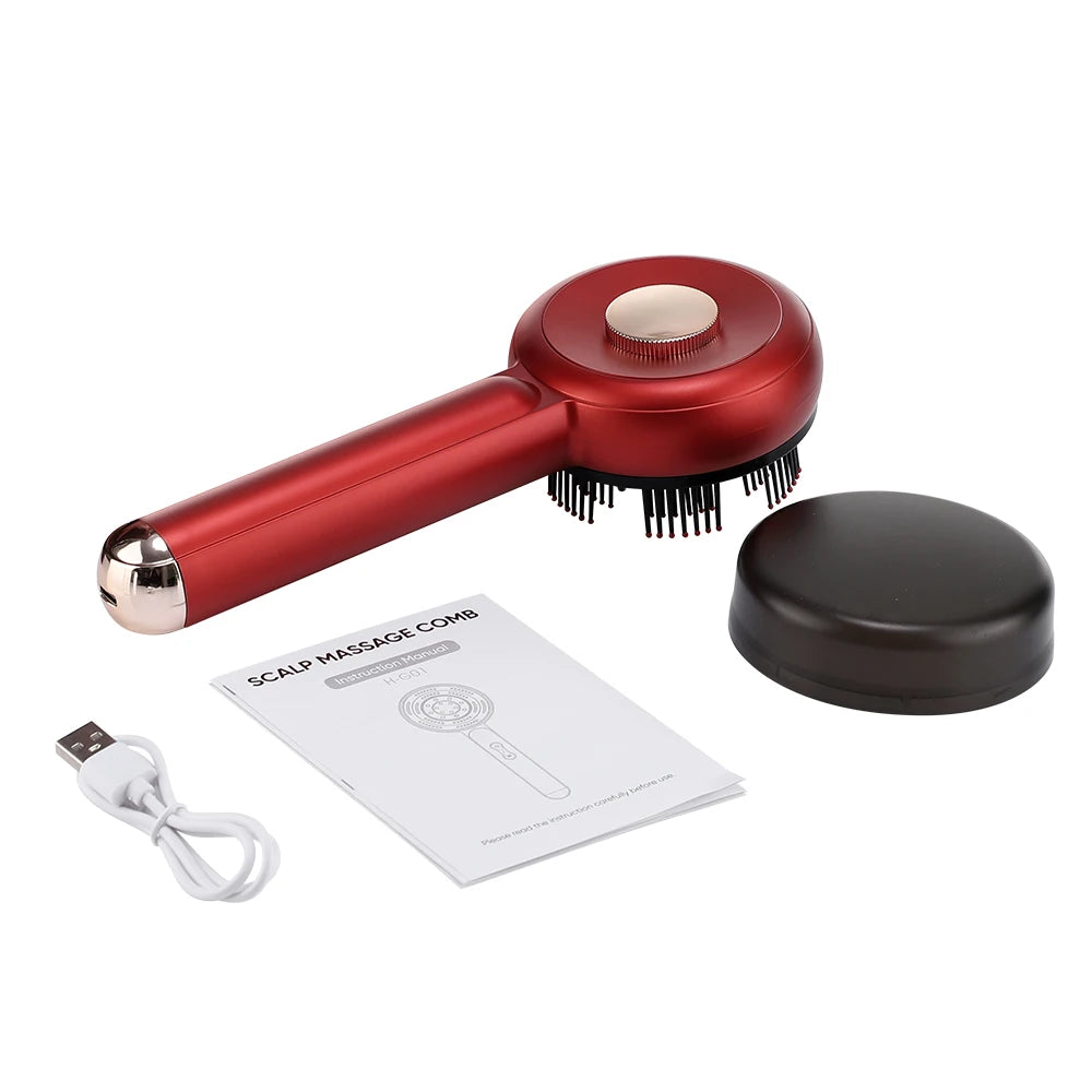 Electric Hair Regrowth Brush with Infrared Light Machine Acupoint Scalp Massage Anti-Hair Loss Exercise Hair Scrubber Combs