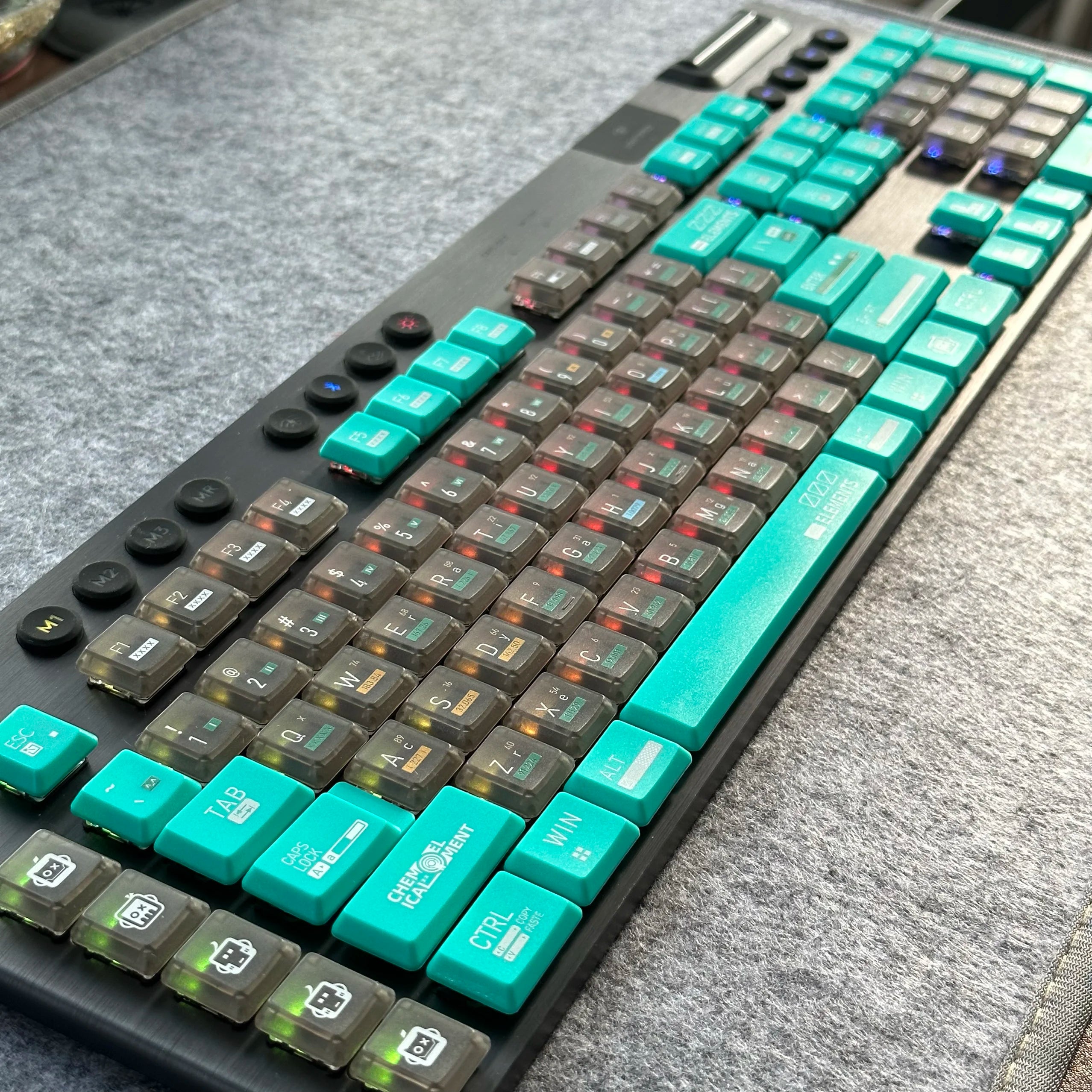 Chemical Element Keycaps,PC+PBT Custom Heart TP Keycap Set Suitable for Logitech G915/G815 Mechanical Keyboard,Only Keycaps
