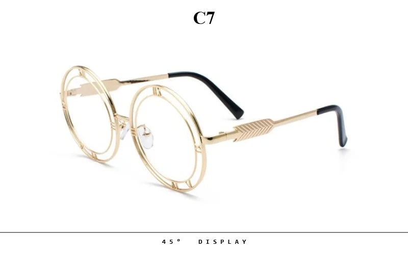 Designer Round Sunglasses For Women And Men Stylish Luxury Brand Unisex Glasses Punk Fashion Trend Eyewear UV400
