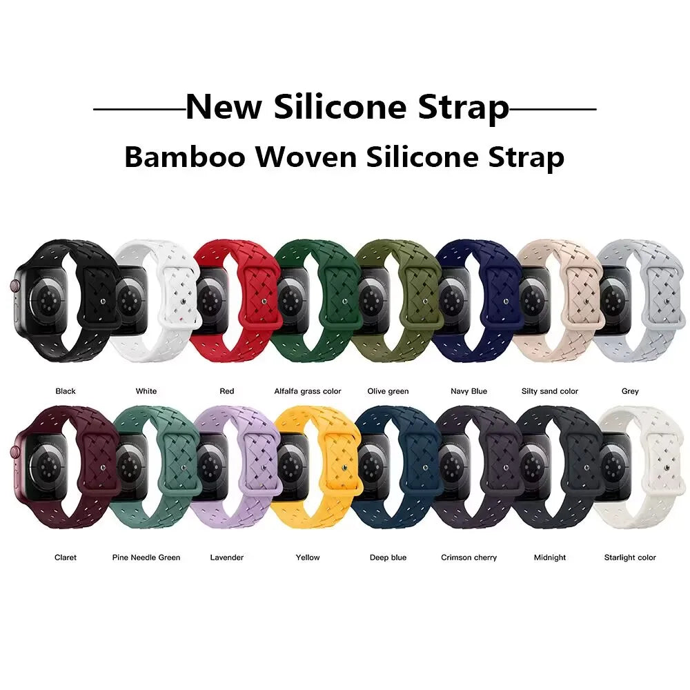 Woven Loop Silicone Strap for Apple Watch Band Ultra 49mm 44mm 40mm 45mm 42mm Sport Bracelet for IWatch Series 8 7 6 5 4 3 2 1