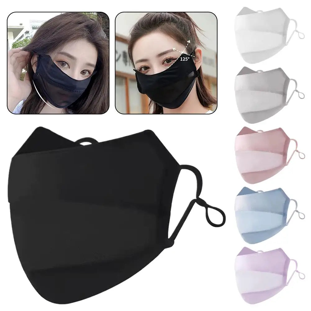 Summer Ice Silk Face Mask Women Cool Breathable Mesh Sunscreen Cover UV Shield for Outdoor Riding Driving Fishing Sport Masks