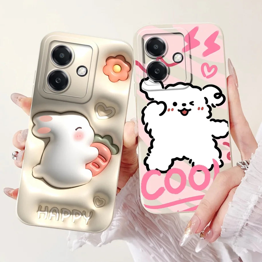 For Funda OPPO A3 A3x 4G Case 2024 Cute Panda Rabbit Soft Silicone Candy Painted Phone Covers For OPPO A40 5G OPPOA3 A 3x Bumper