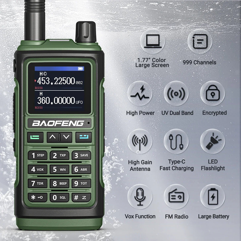 Baofeng UV17 Air Band Walkie Talkie 999 CH Draadloze kopieerfrequentie NOAA Zes bands Amateur Ham Tweerichtingsradio voor