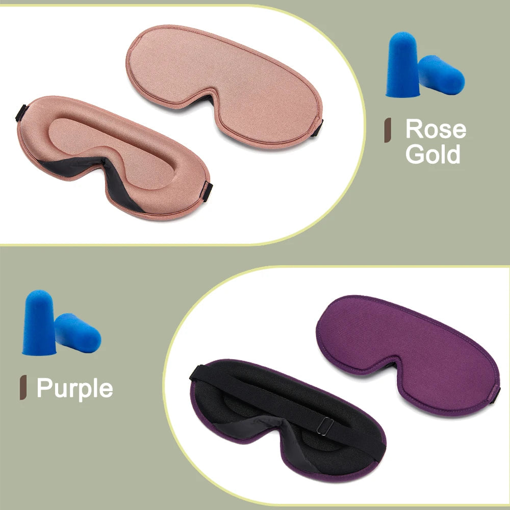 3D Memory Foam Silk Sleep Mask Soft Women Men Eye Patches Comfort Three Dimensional Design Face Mask Eyeshade Night Breathable