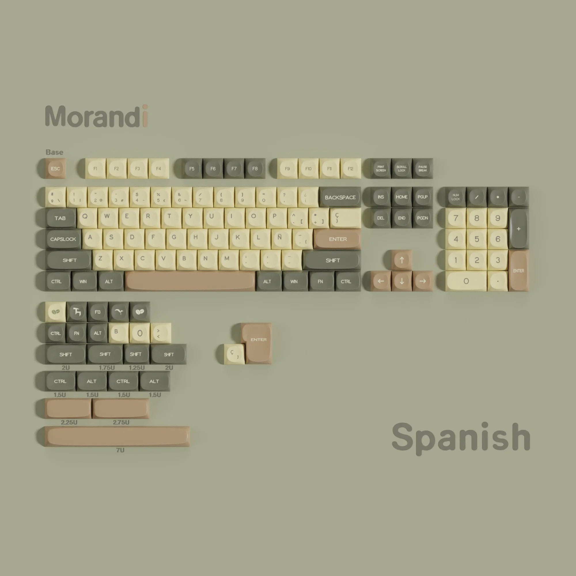 ES Spanish PBT Keycaps MOA Cherry Red Blue Samurai Night Sakura Morandi Dye Sub Keycap For ISO Layout Ansi Mechanical Keyboard