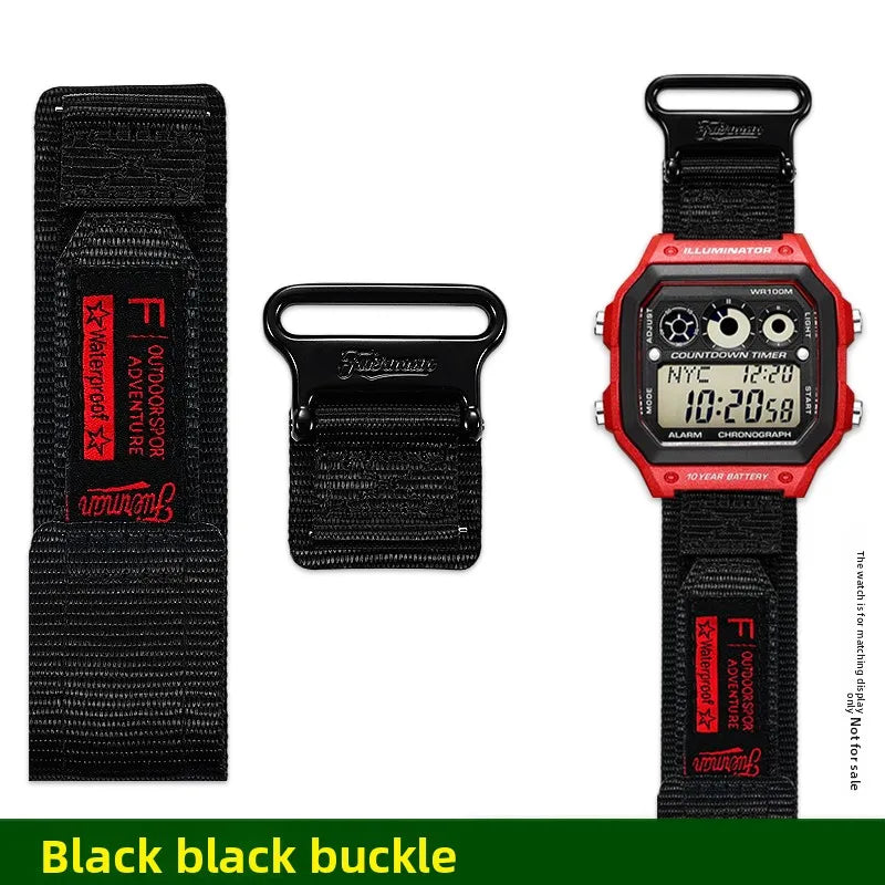 AE1200 Loop Design Nylon Canvas Strap For Casio Watches A158W/A168/W-216H/F-91/AE1300/1500/AE-1200 Outdoor Sports watchband 18mm
