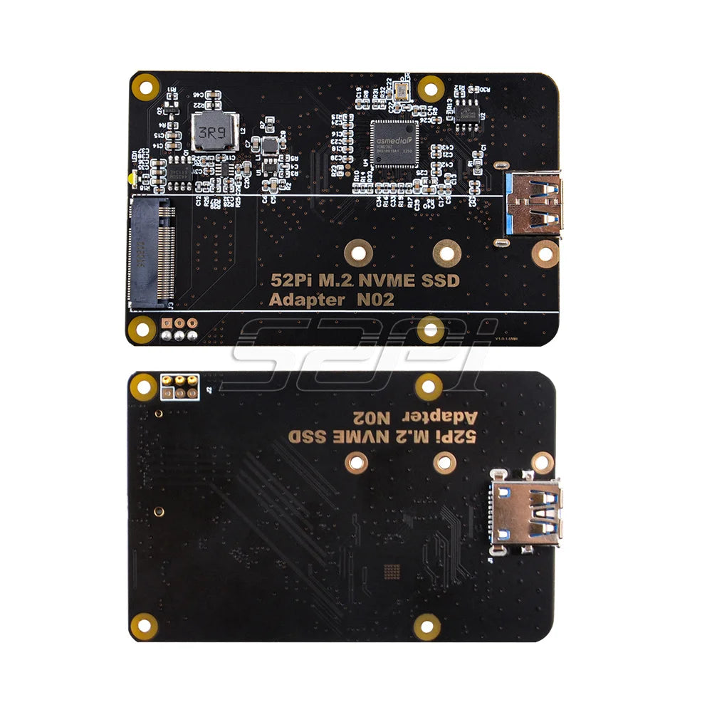 52Pi Raspberry Pi 4 Model B M.2 NVME SSD Adapter Board N02