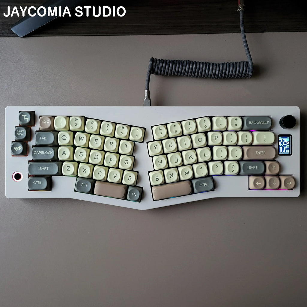 ES Spanish PBT Keycaps MOA Cherry Red Blue Samurai Night Sakura Morandi Dye Sub Keycap For ISO Layout Ansi Mechanical Keyboard