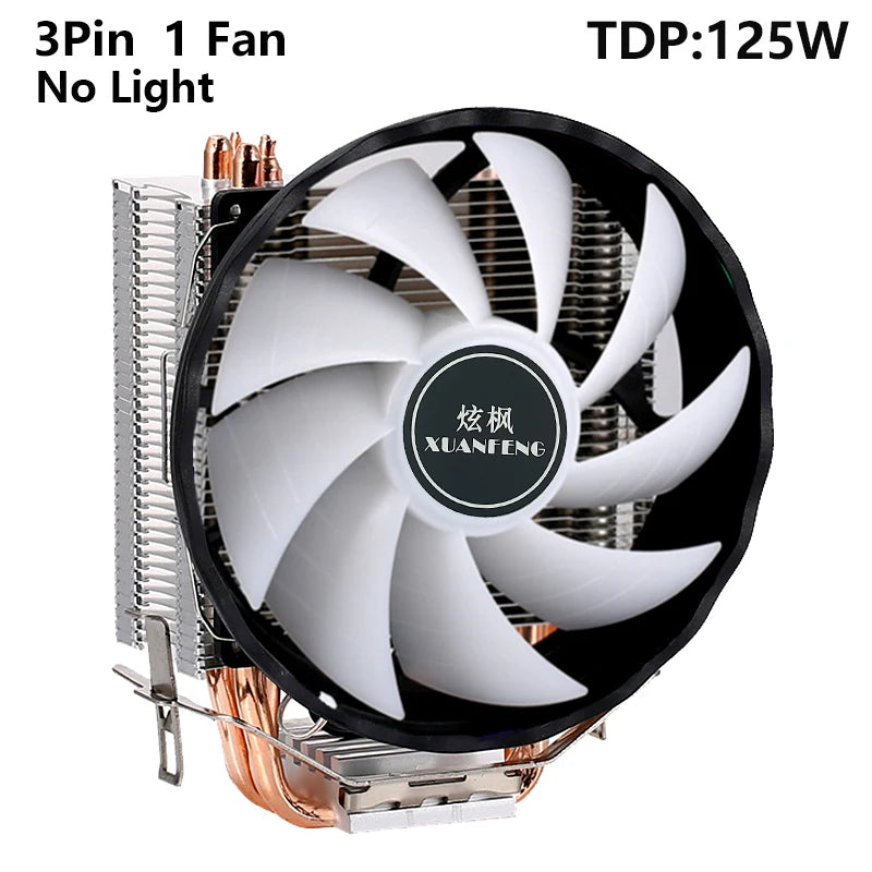 XUANFENG 120mm Fan CPU Cooler 2/4/6 Heat pipe 4pin/PWM Air-cooled Colorful lamp Compatible LGA1700 115x 1200 2011-3 x79 x99 AMD