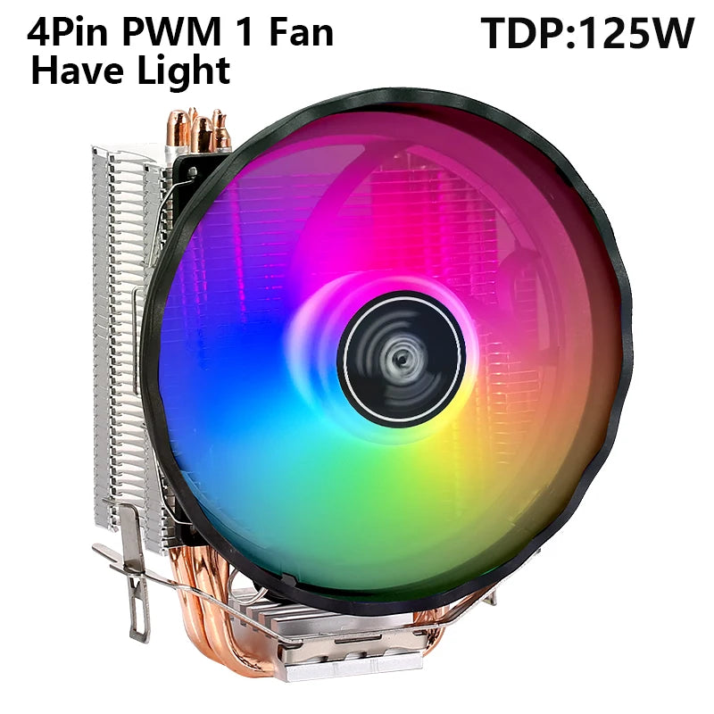 XUANFENG 120mm Fan CPU Cooler 2/4/6 Heat pipe 4pin/PWM Air-cooled Colorful lamp Compatible LGA1700 115x 1200 2011-3 x79 x99 AMD