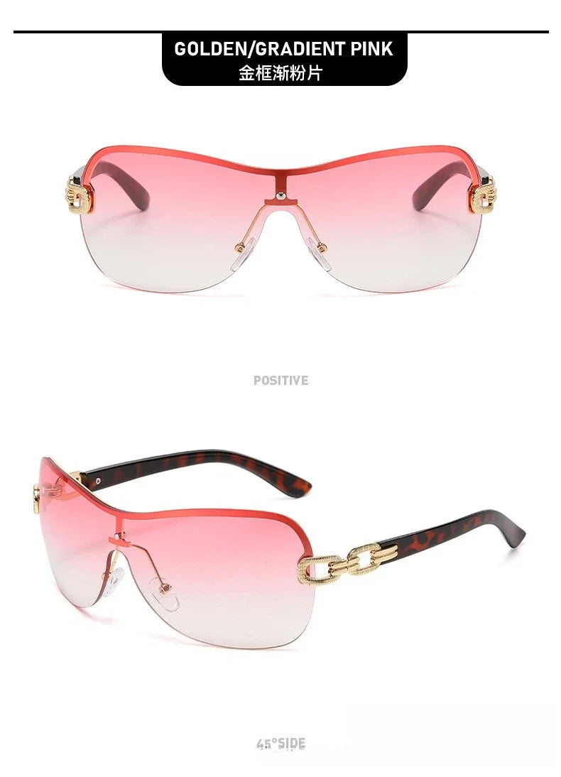 2025 New Fashionable Luxury Women's Sunglasses Retro Neutral Metal Frame Integrated Simple and Elegant UV400 Sunscreen Glasses