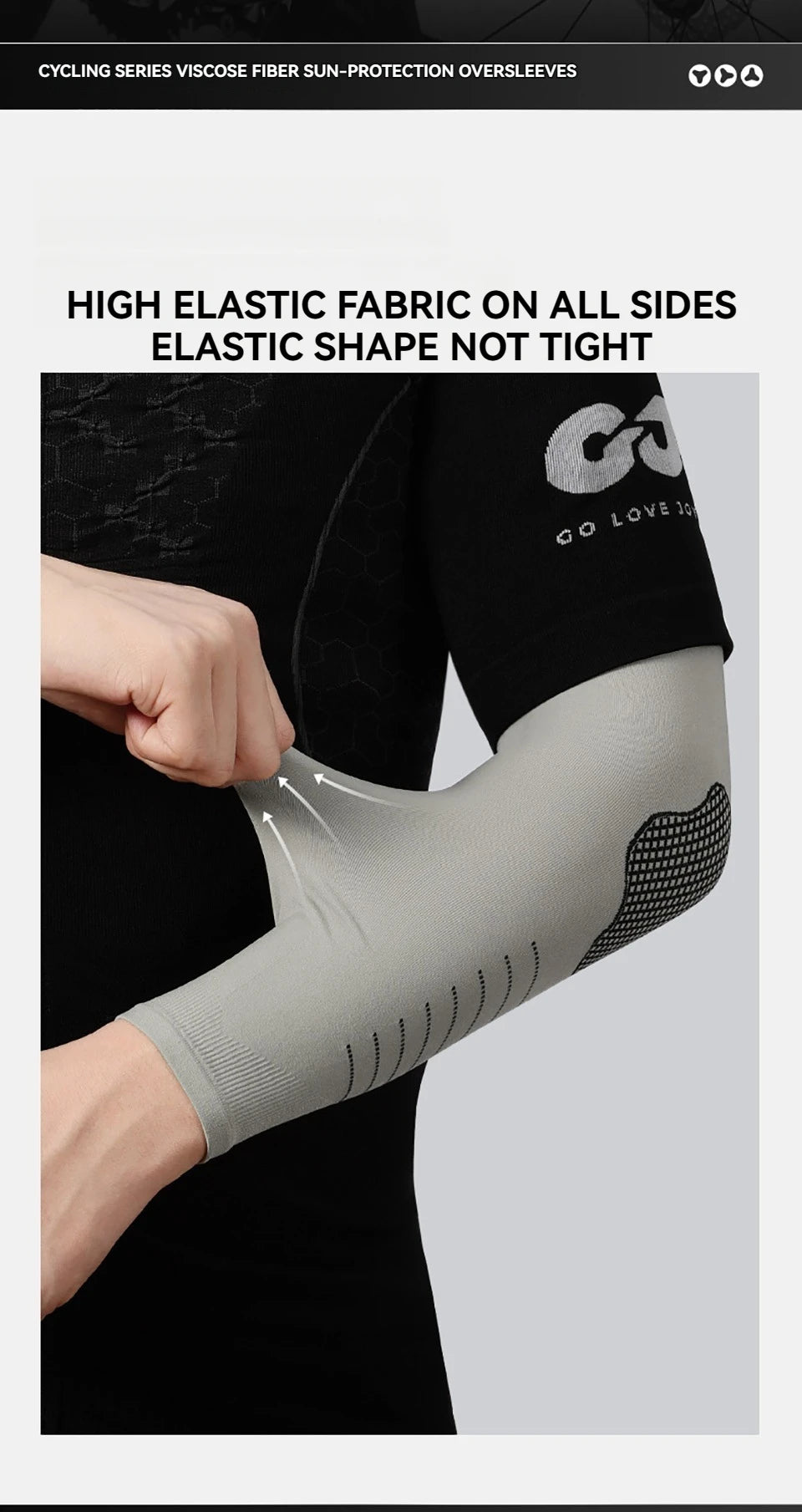 LOOGDEEL Summer UPF50+ Arm Sleeves Cool Feeling Breathable Ice Silk Cycling Sleeve Running Fishing Sunscreen Arm Support Unisex