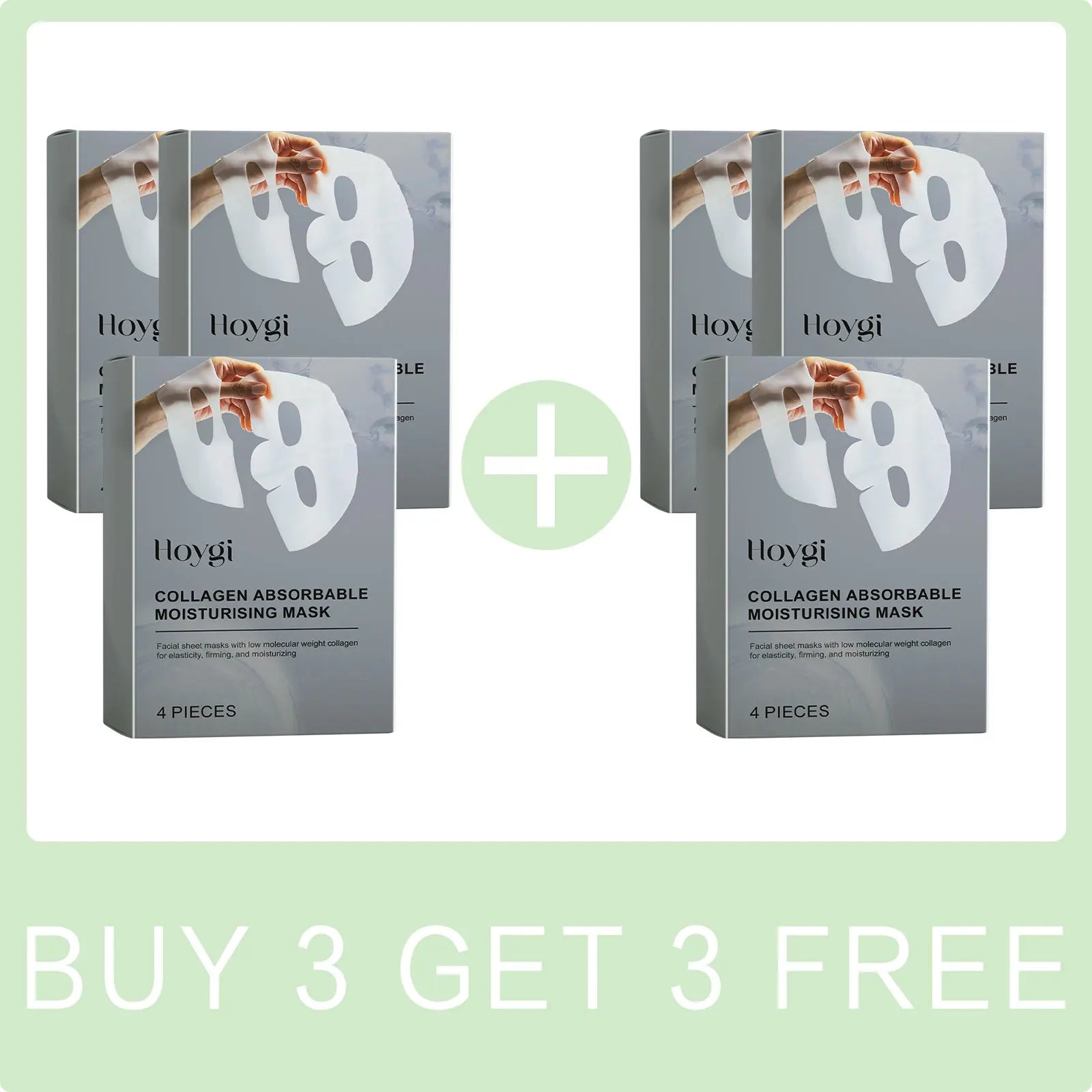 Collagen Face Mask Hydrating Shrinking Pores Fade Fine Lines Moisturizing Refreshing Hyaluronic Acid Sheet Mask Korean Skin Care