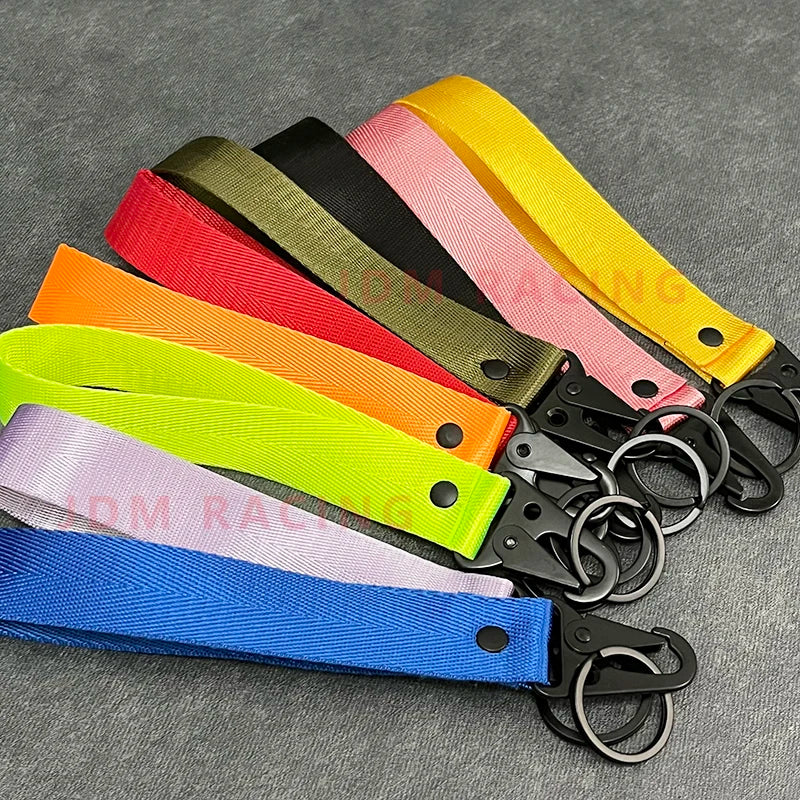 Fashion Solid Color Ribbon Keychain Lanyard Business Gift Key Chain Men Women Car Key Strap Waist Wallet KeyChains Keyrings
