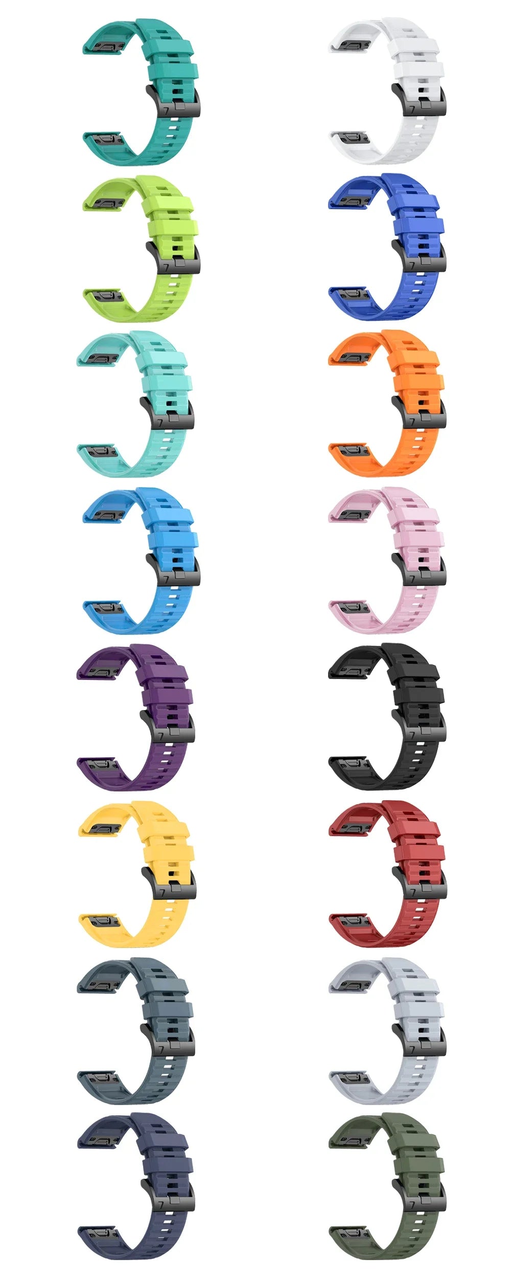 22mm 26mm Width Silicone Strap For Garmin For Garmin Forerunner 970 965 955 QuickFit Watch Band Fenix 8 7 7X Pro 6 6X 5 5X Plus