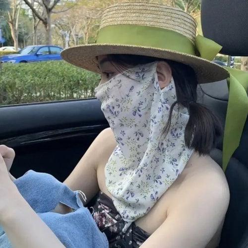 1Pc summer new full face sunscreen mask outdoor mask ear hook style