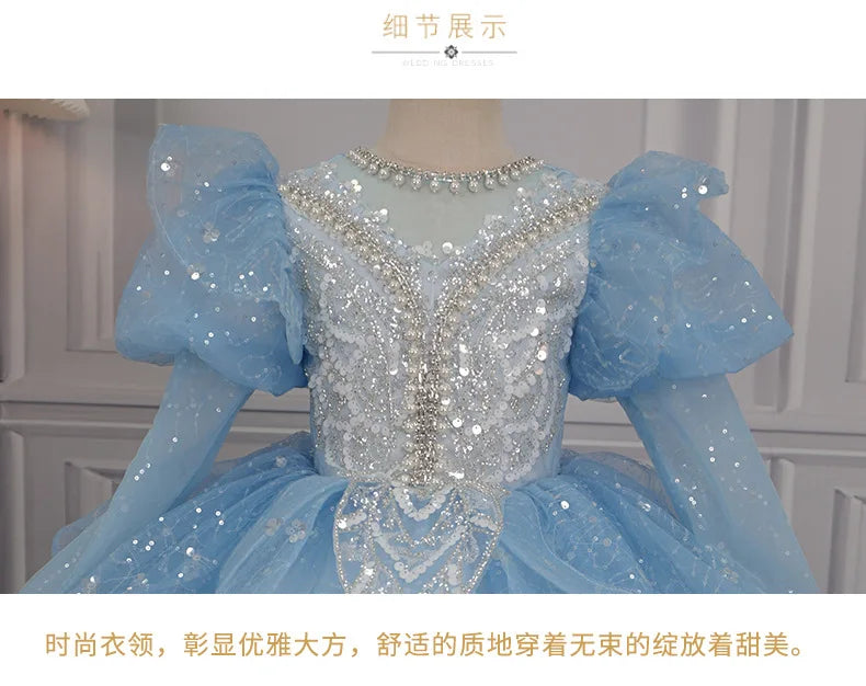 Children's Formal Dress Princess Dress High-end Birthday Girl Evening Dress Flower Girl Wedding Little Girl Piano Performance Dr