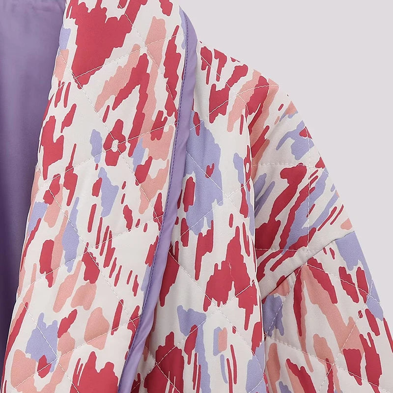 New Printed Pocket Wide Sleeved Ladies Outwear Loose Fashion Women's Double Sided Jacket 2023 Chic Casual Party Street Wear