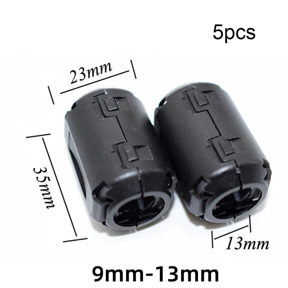 5Pcs 3.5/5/7/9/13mm Toroidal Core Ferrite Bead Clip Choke EMI RFI Noise Filter Clip For USB/Video Cable Power Cord
