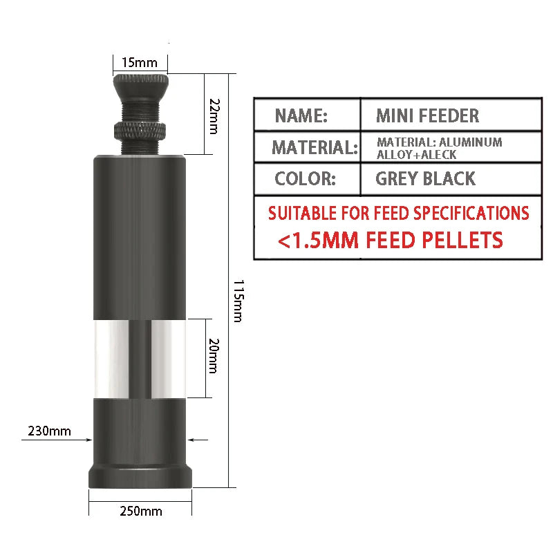 Fish tank feeder handheld finger pressure aluminum alloy fish DIY  feeder mini small batch fish feeder quantitative feeder