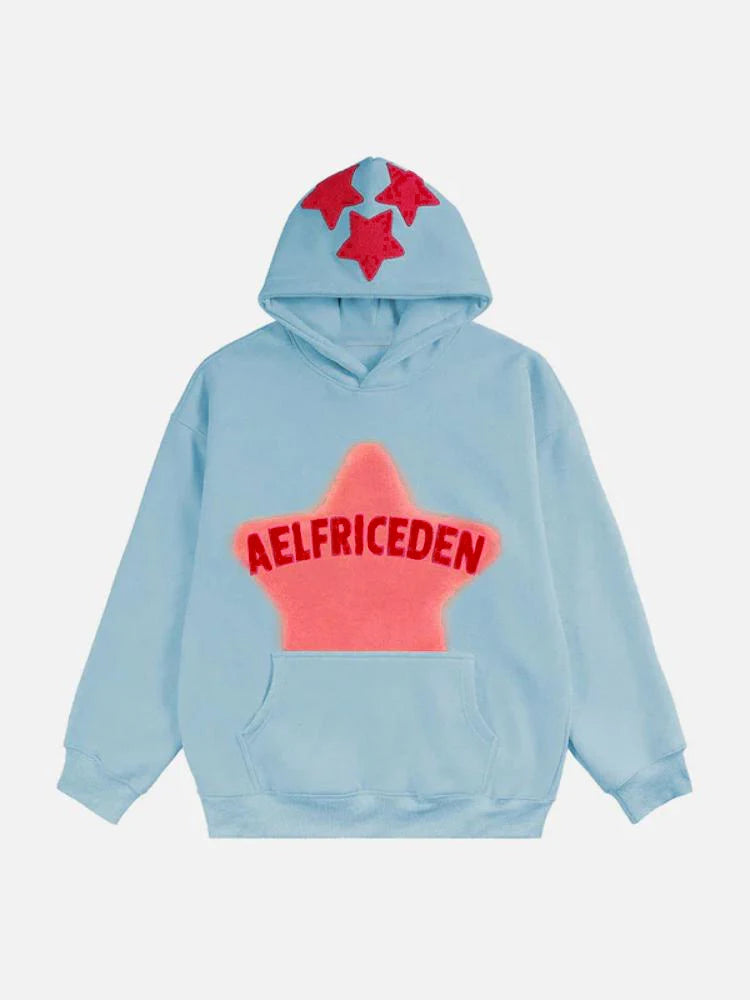 2024 Fall hip hop street graffiti hoodie women's retro casual sports baggy hoodie