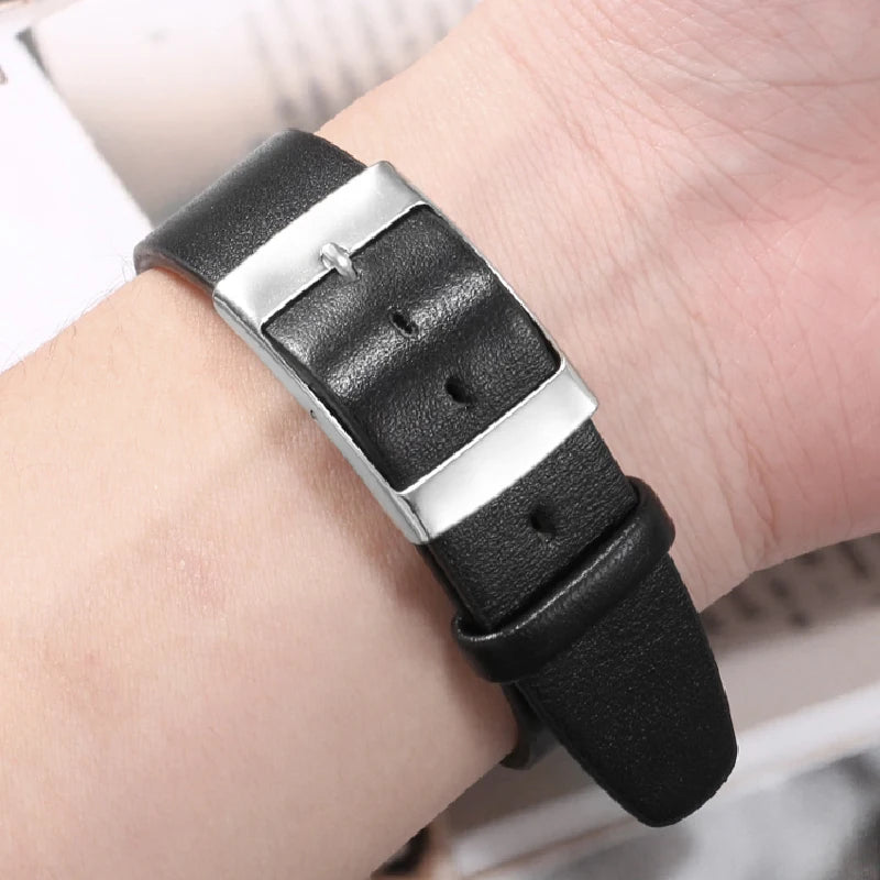 For Swatch SYXS116 GB274/GN239/GB294/287 Ultra-thin Plain Cowhide Genuine Leather Watch Strap 17mm Bracelet Watchband with Tools