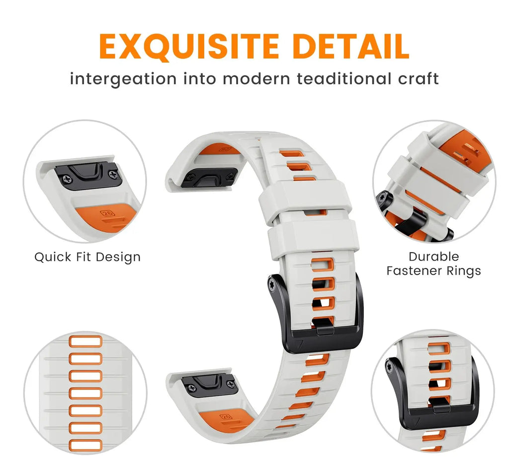 ANBEST 22mm 26mm Width Soft Silicone Watch Strap For Garmin Fenix 7 7X Pro 6 6X 5 5X Plus QuickFit Band For Epix Pro Watch Band