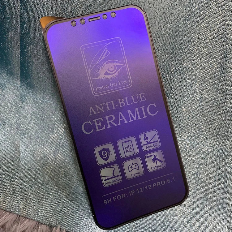 10pcs Ceramics Film Matte Screen Protector Anti Blue Ray Anti-Shock For iPhone 17 Air 16 Pro Max 16E 15 Plus 14 13 12 11 XS