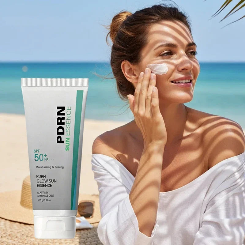 PDRN Peptide Collagen Essence Cream Set,PDRN Firming Deeply Moisturizing Skin Care Ampoule Essence,PDRN High SPF Glow Sunscreen