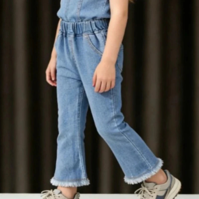 Kids Girls' Pants New Children's Denim Flared Pants Baby Casual Fashionable Stylish Stretch Denim Trousers