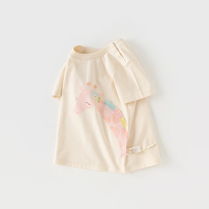 Dave Bella 2025 New Summer Girl's Boy’s Baby T-Shirt Children Top Cotton Short Sleeve Undershirt Casual Outdoor Sport DB2241110