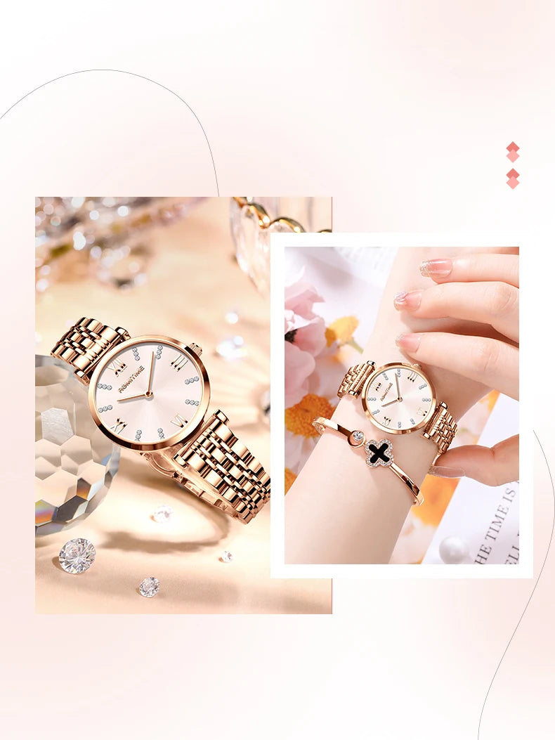 ROMITIME Women's Watch Luxury Elegant Trend Simple Waterproof Original Certification Stainless Steel Quartz Wrist watch
