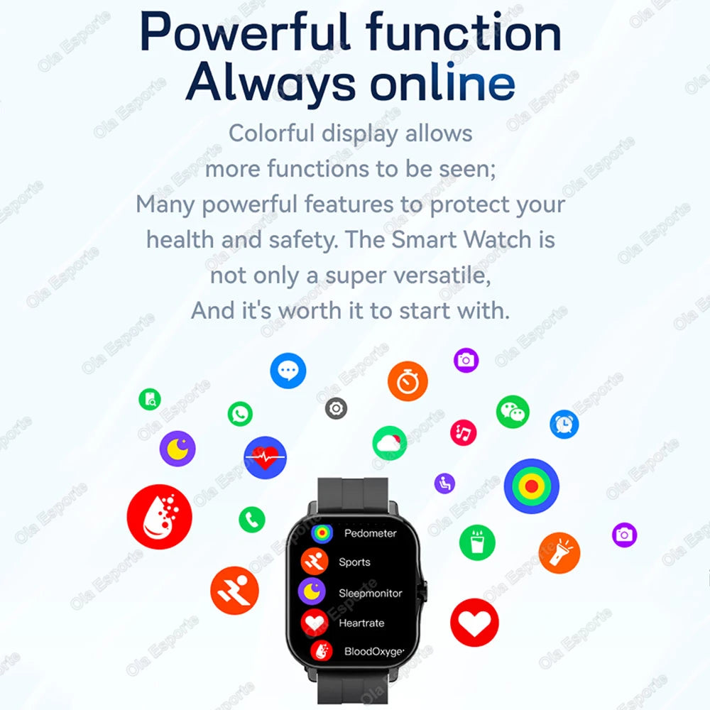 2024 New Smart Watch For Men Women Gift HD Screen Sport Fitness Health Monitoring Watches BT Call Digital smartwatch Wristwatch