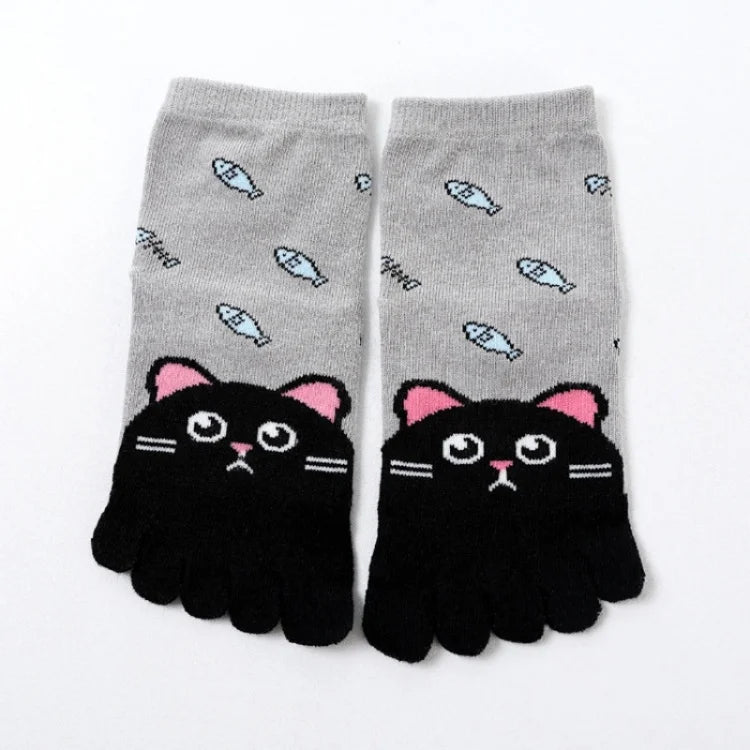 3Pairs/lot Children's Socks For Girls Boys Cute Soft Five Fingers Print Cartoon Kids Baby Boy Girl Sock 3-12Years Four Seasons