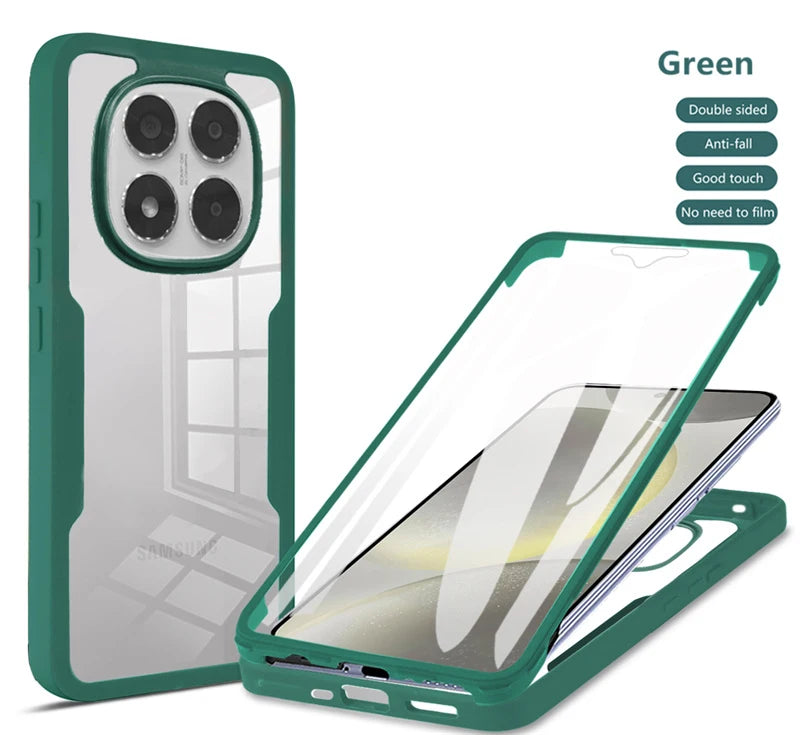 For Xiaomi Poco X7 5G Case 360 Sided Full Protect Back Cover for Pocco Poko Little X7 X 7 7X  Pocox7 Clear Screen TPU+PC Funda