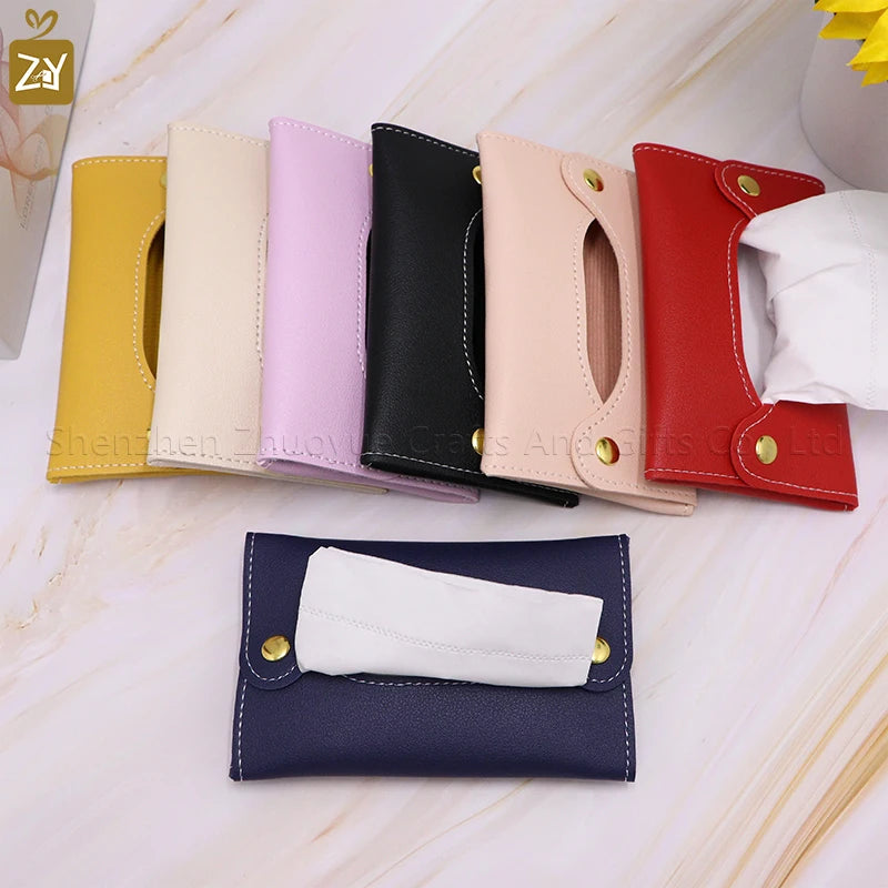 Mini Japanese style pu leather tissue bag tissue box living room bathroom tissue organizer car tissue wet towel box