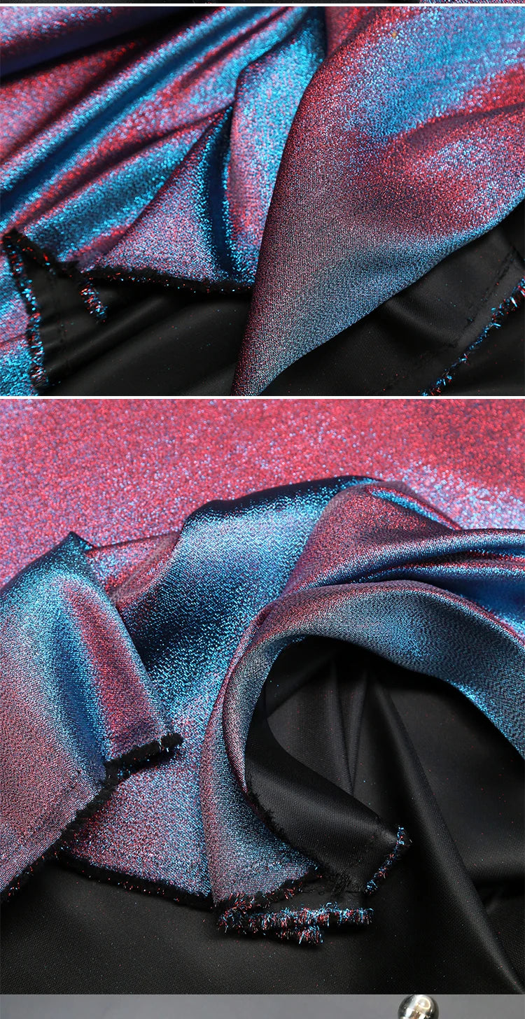 Mermaid Gradient Phantom Fabric Glitter By The Meter for Upholstery Skirts DIY Sewing Fashion Designer Cloth Breathable Textured